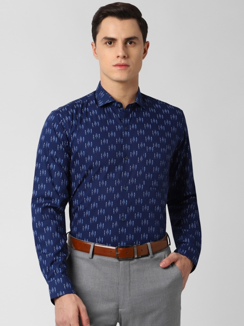 

Peter England Men Navy Blue Manhattan Regular Fit Printed Formal Shirt