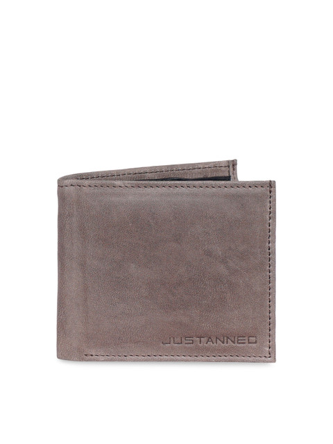 

Justanned Men Brown Solid Two Fold Leather Wallet