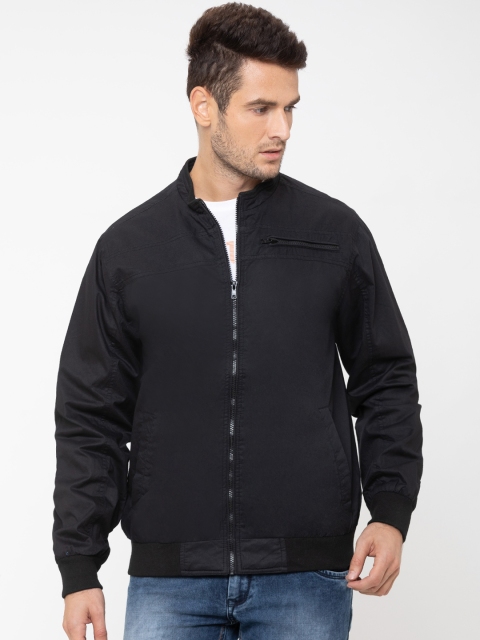 

Globus Men Black Solid Open Front Jacket