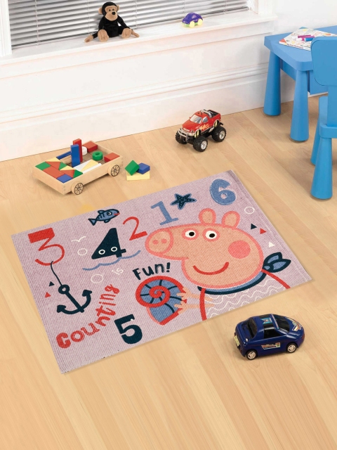 

Saral Home Set Of 5 Pink & Blue Peppa Pig Printed Multipurpose Anti-Skid Rugs