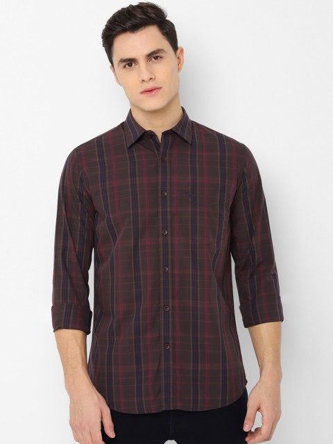 

Allen Solly Men Brown Slim Fit Checked Casual Shirt