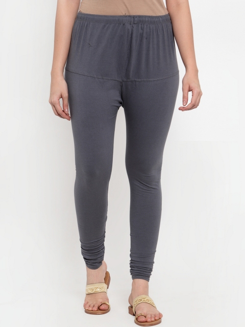 

Jompers Women Grey Solid Churidar-Length Leggings