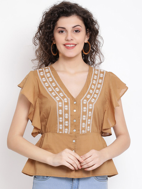 

Oxolloxo Women Brown Solid Top