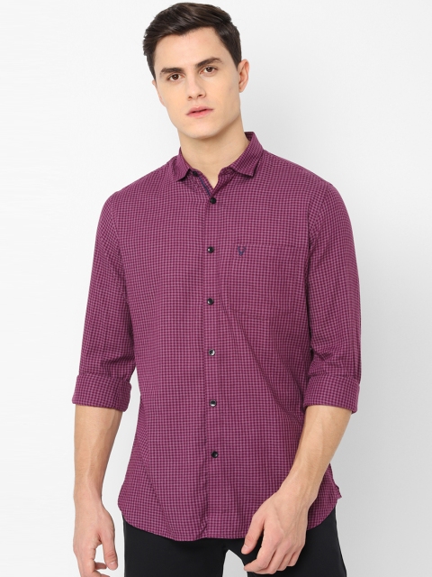 

Allen Solly Men Purple & Maroon Slim Fit Checked Casual Shirt
