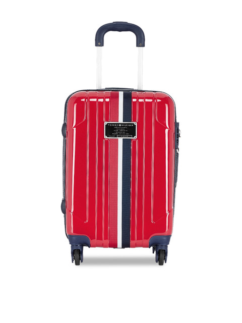 

Tommy Hilfiger Unisex Red Striped Hard-Sided Small Trolley Suitcase