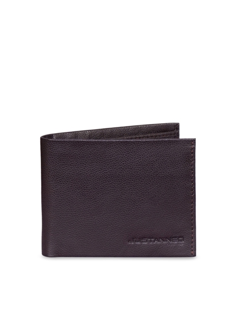 

Justanned Men Brown Solid Leather Two Fold Wallet