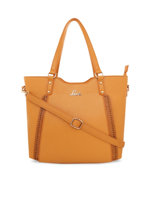 

Lavie Mustard Solid Handheld Bag