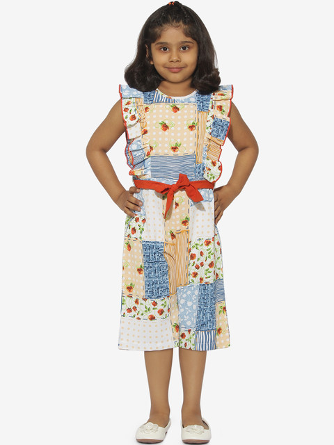 

Stylo Bug Girls Multicoloured Printed Culotte Jumpsuit, Multi