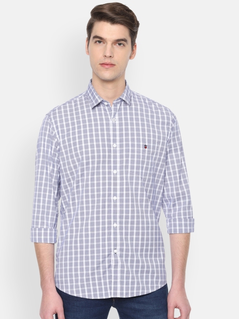 

Louis Philippe Sport Men Blue & White Slim Fit Checked Casual Shirt