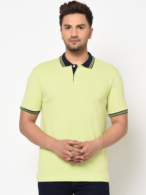 

Austin wood Men Lime Green Solid Polo Collar T-shirt