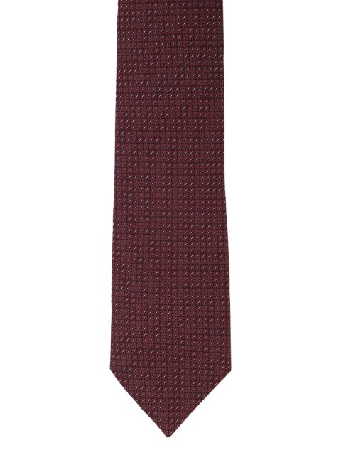 

Louis Philippe Maroon Woven Design Broad Silk Tie