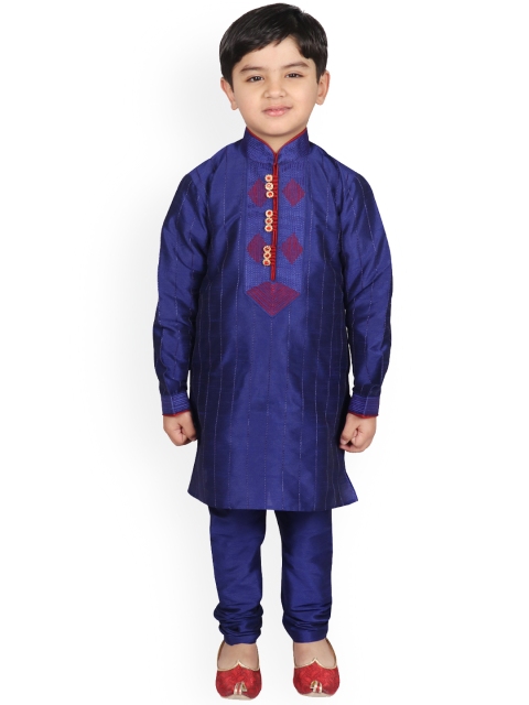 

SG YUVRAJ Boys Blue Solid Kurta with Churidar