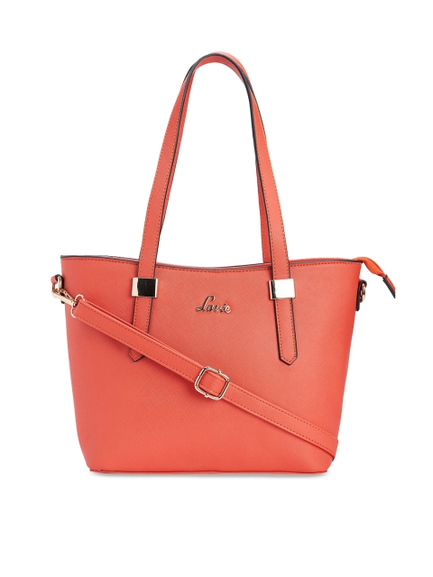 

Lavie Orange Solid Tote Bag