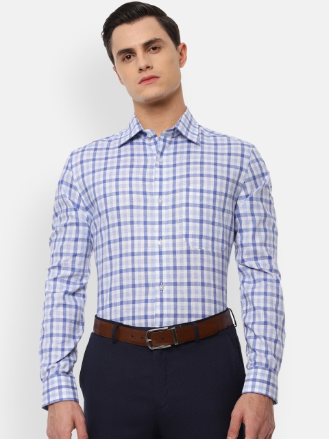 

Louis Philippe Men Blue Regular Fit Checked Formal Shirt