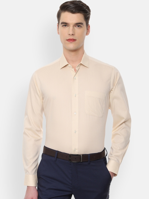 

Van Heusen Men Beige Regular Fit Self Design Formal Shirt