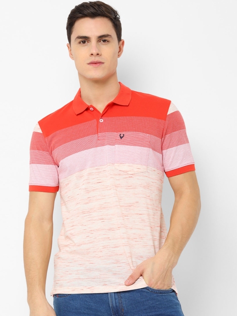 

Allen Solly Men Orange & Cream Colourblocked Polo Collar T-shirt