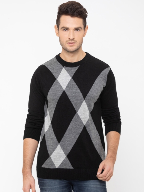 

Globus Men Black & White Checked Pullover Sweater