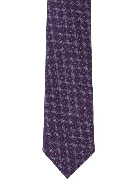 

Louis Philippe Purple Woven Design Silk Broad Tie
