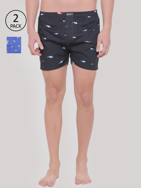 

SHOWOFF Men Pack Of 2 Printed Boxers SB61-SB62_Blue-Navy_Re