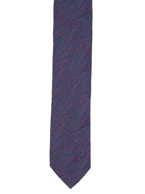 

Louis Philippe Men Navy Blue & Red Woven Design Broad Tie