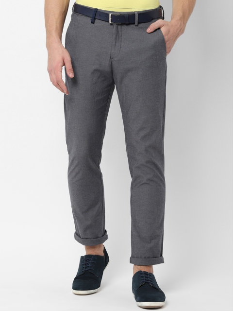 

Allen Solly Men Grey Slim Fit Self Design Regular Trousers