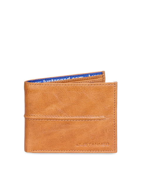 

Justanned Men Tan Brown Solid Two Fold Leather Wallet