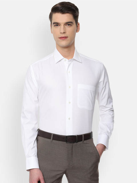 

Luxure by Louis Philippe Men White Regular Fit Self Design Formal Shirt