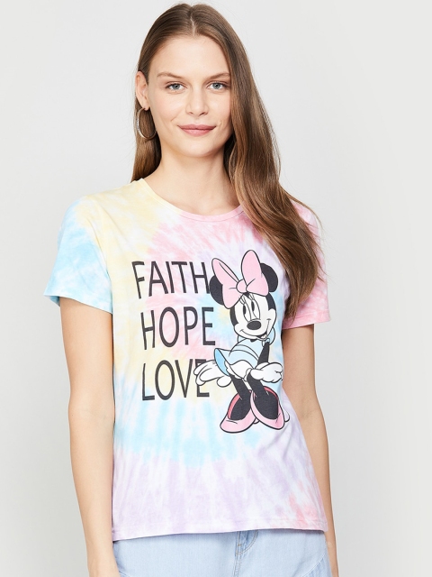 

Ginger by Lifestyle Women Blue Minnie Mouse Printed Round Neck T-shirt