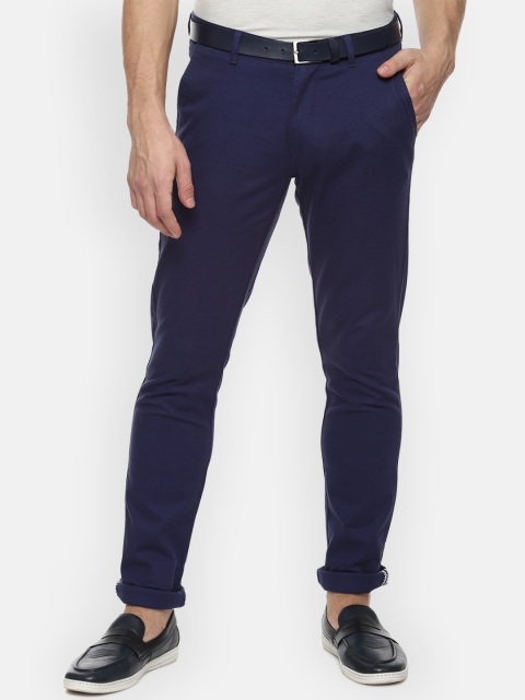 

Van Heusen Sport Men Navy Blue Slim Fit Solid Chinos
