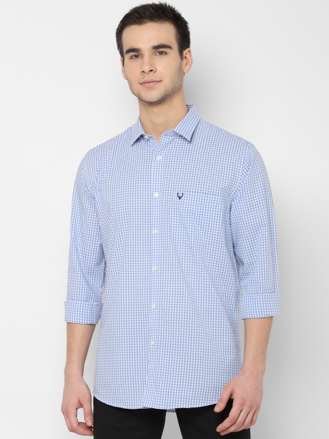 

Allen Solly Men Blue & White Slim Fit Checked Casual Shirt