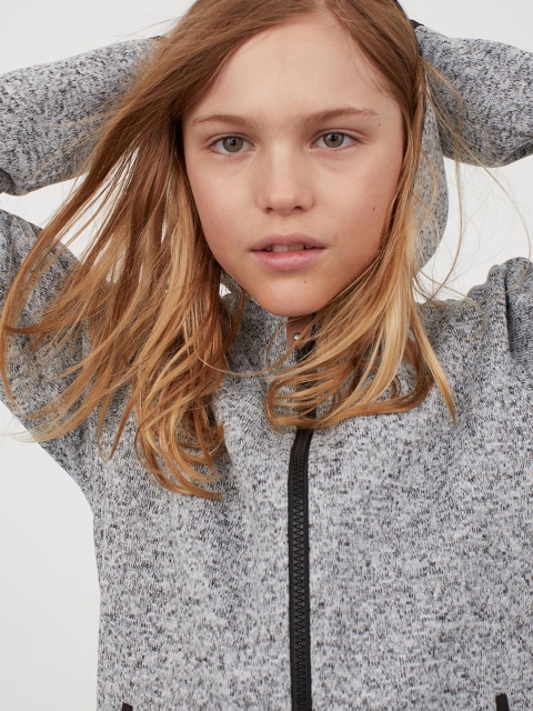 

H&M Boys Grey Knitted Fleece Sustainable Jacket