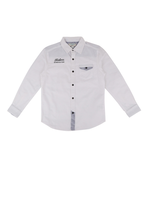 

Pantaloons Junior Boys White Regular Fit Solid Casual Shirt
