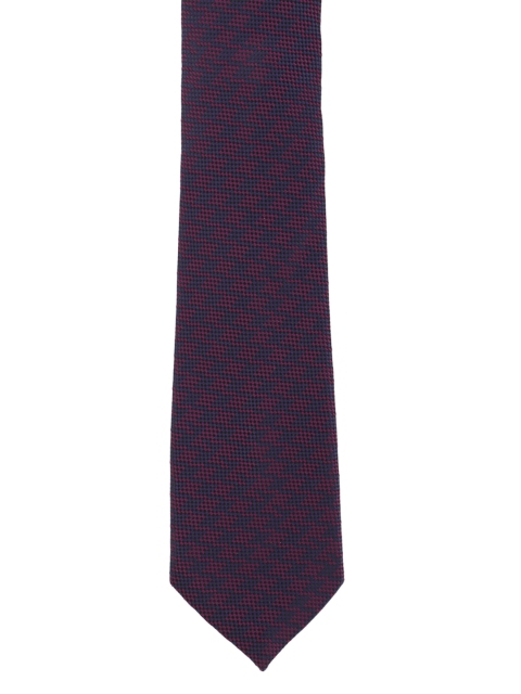 

Louis Philippe Men Navy Blue & Magenta Silk Woven Design Broad Tie