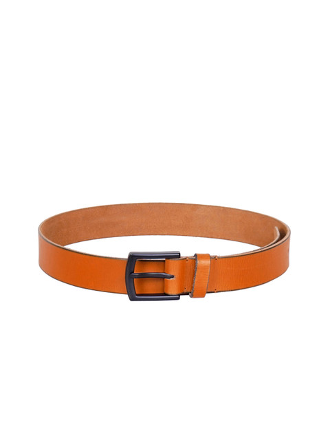 

Justanned Men Tan Brown Solid Leather Belt