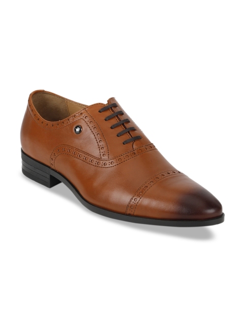 

Louis Philippe Men Tan Brown Solid Leather Formal Brogues