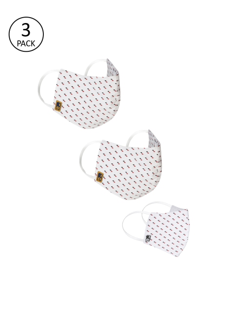 

Balista Unisex Pack of 3 Pcs White & Red Reusable 4-Ply Protective Outdoor Masks