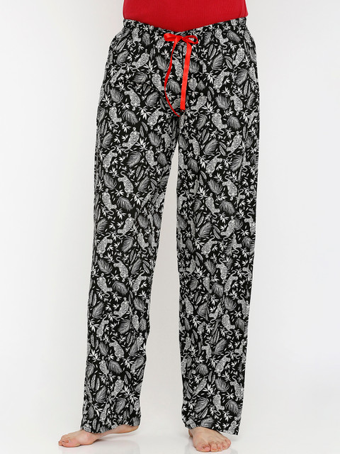

Heart 2 Heart Women Black & White Printed Lounge Pants