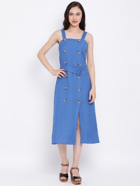 

Oxolloxo Women Blue Solid A-Line Dress