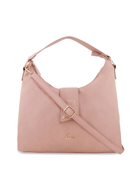

Lavie Women Pink Solid Hobo Bag
