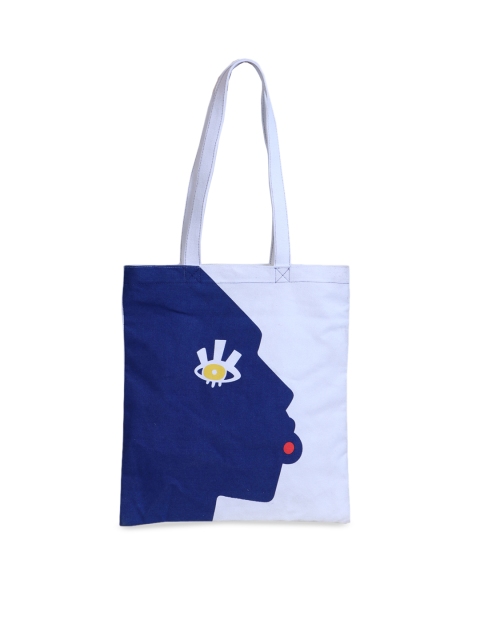 

Diwaah Women Blue Self Design Tote Bag
