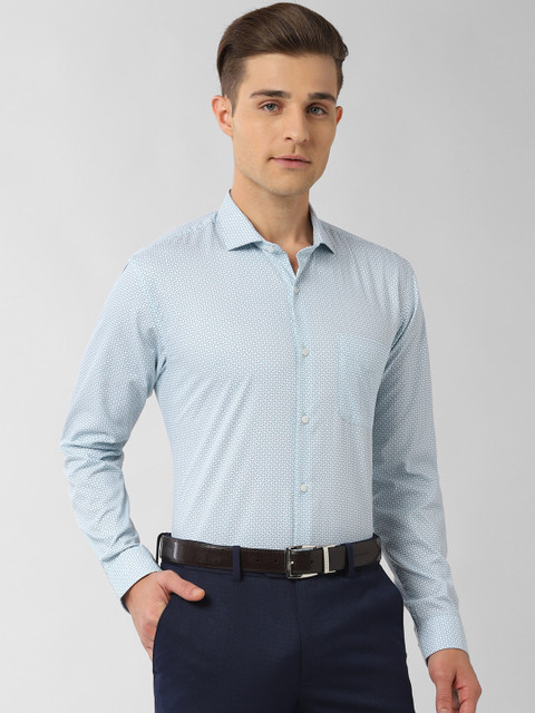 

Peter England Men Blue Regular Fit Printed Formal Shirt