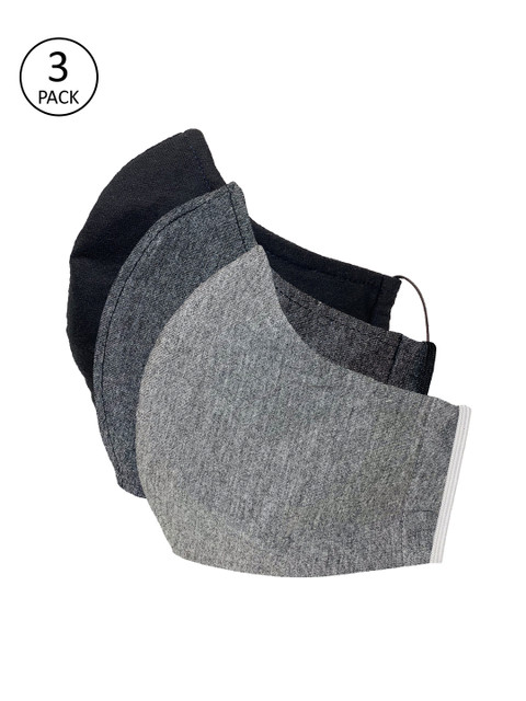 

Sera Unisex 3 Pcs 3-Ply Anti-Pollution Reusable Cloth Masks, Grey