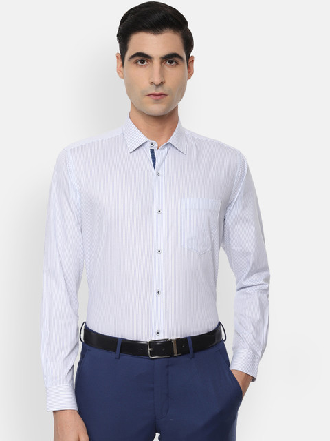 

Van Heusen Men Blue & White Regular Fit Striped Formal Shirt