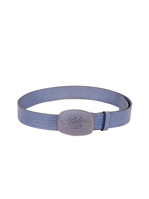 

Justanned Men Grey Textured Leather Belt