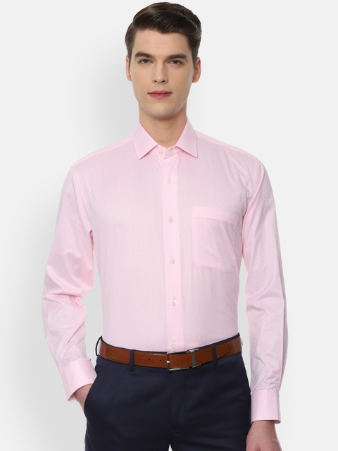 

Luxure by Louis Philippe Men Pink Regular Fit Self Design Formal Shirt