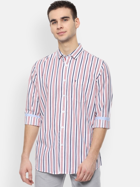 

Van Heusen Sport Men White & Blue Slim Fit Striped Casual Shirt