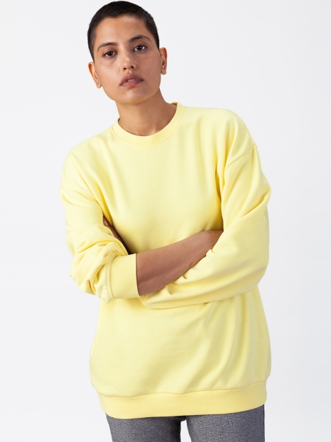 

Bhaane Unisex Yellow Solid Sweatshirt