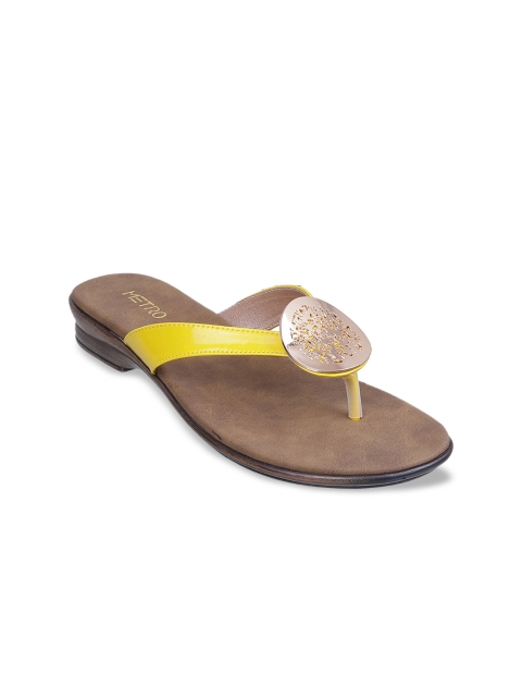 

Metro Women Yellow & Gold Embellished Comfort Heels