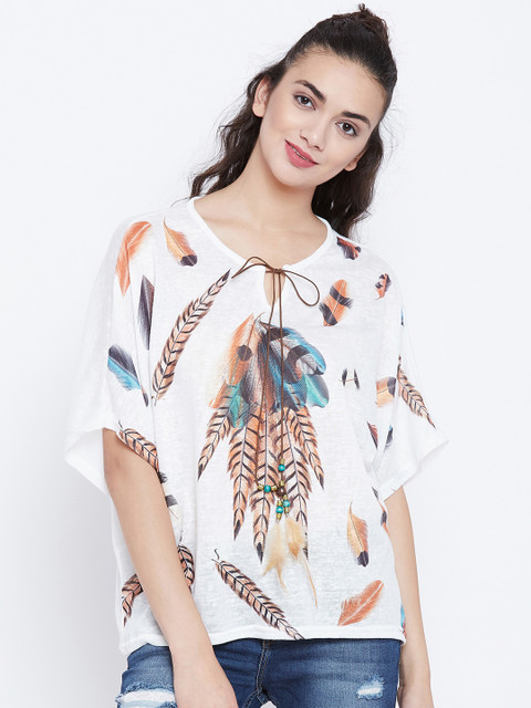 

Camey Women White Printed Top