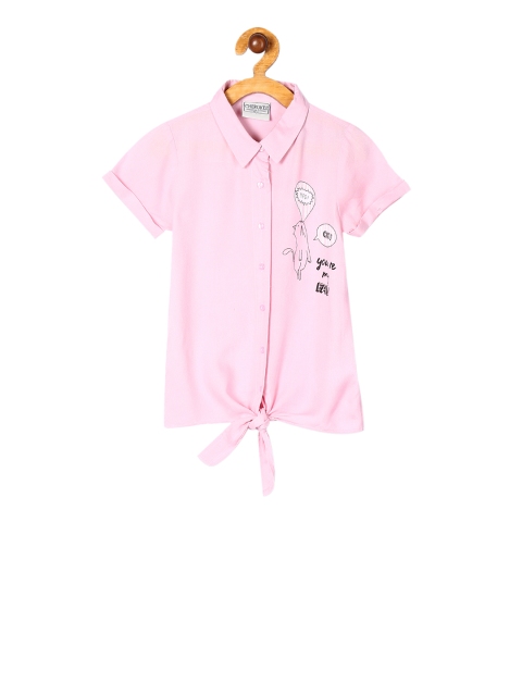 

Cherokee Girls Pink Regular Fit Printed Casual Shirt